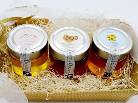 Miele in vendita Confezione da 3 Tipi di Miele Acacia, Girasole e Castagno